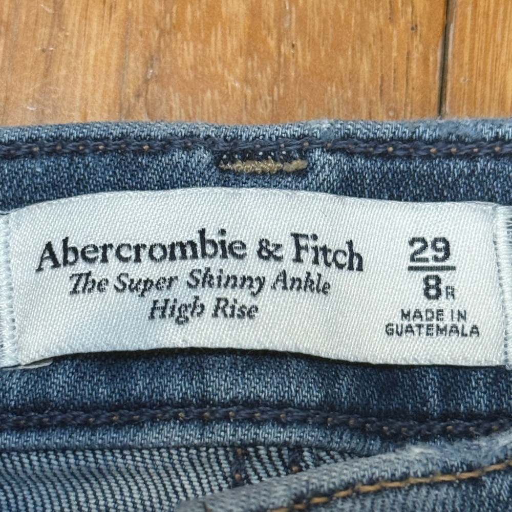 Abercrombie & Fitch Super Skinny Ankle High Rise Jeans 29 Regular Distressed - Picture 5 of 11